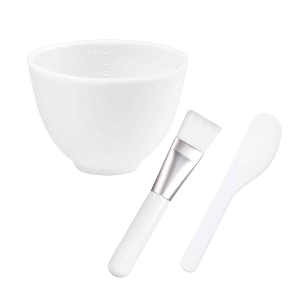 Mask Bowl Brush & Spatula White (3-pc set)